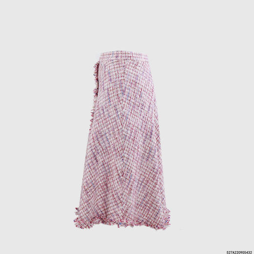 虚边前中包扣大摆粗花呢半裙 商品图1