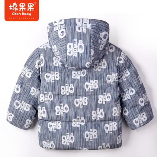 商场同款棉果果冬季连帽男童保暖抗冻印花中长款羽绒服印花时尚M412102922703 商品图4