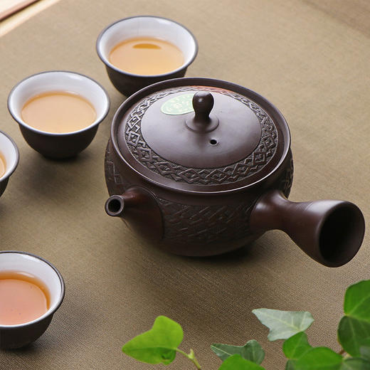 【清仓特惠4折，仅1件，无货退款】日本进口常滑烧侧把泡茶壶 玉龙手作窑变樱花纹雕侧把茶壶150ML 商品图1