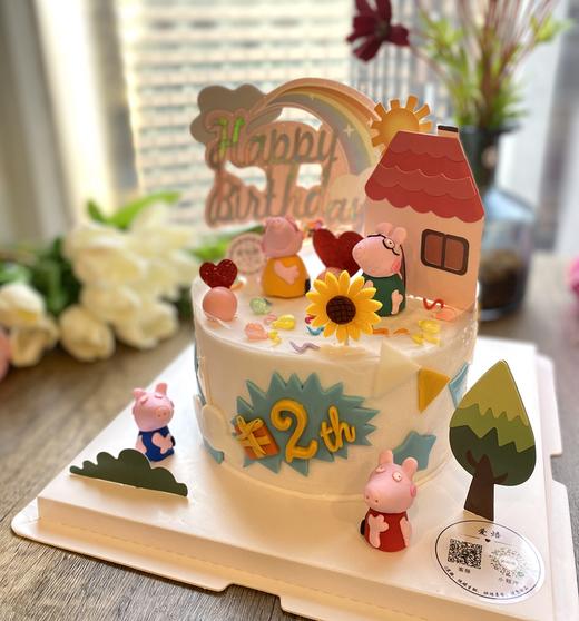 小猪佩奇生日蛋糕 无蛋无奶无麸质无蔗糖定制 商品图0