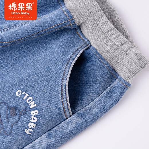 商场同款棉果果冬季男童加厚保暖百搭时尚加绒牛仔长裤M412200422725 商品图2