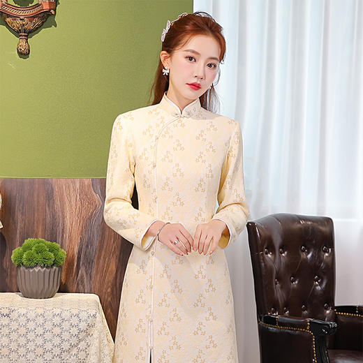 【觉爱】复合蕾丝日常修身改良中国风旗袍裙 商品图0