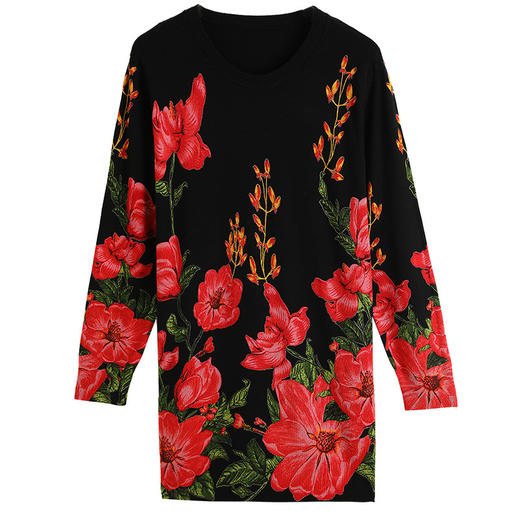 FCY SZ228针织衫印花含羊毛衫针织连衣裙 商品图4