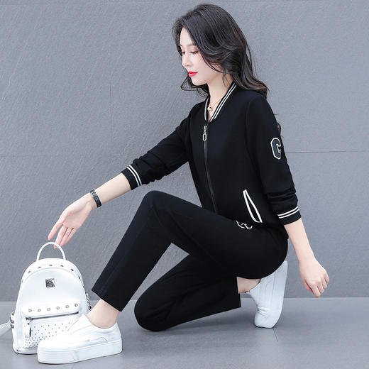网红大码棒球服运动套装女春秋季2022新款休闲装  TR-FB7510 商品图2