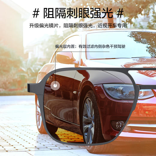 普莱斯PS20031 近视墨镜 一镜多用  铝镁合金 双色可选 商品图4