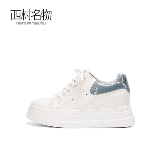西村名物小白鞋厚底增高板鞋真皮时尚百搭老爹鞋女37761 商品图2