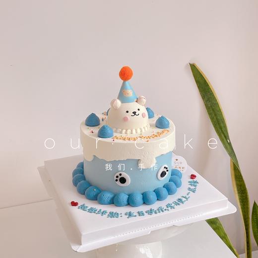 白色小熊蛋糕（两个颜色可选）-低糖处理无添加 商品图1