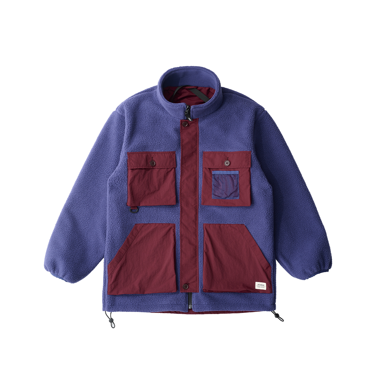 吃茶去chichaqu拼接抓绒双面穿拉链外套