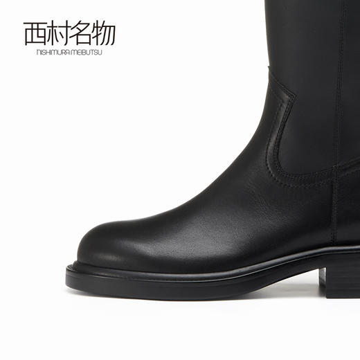 西村名物休闲纯色长筒靴女圆头高筒时装靴长靴女2022秋冬新44541 商品图1