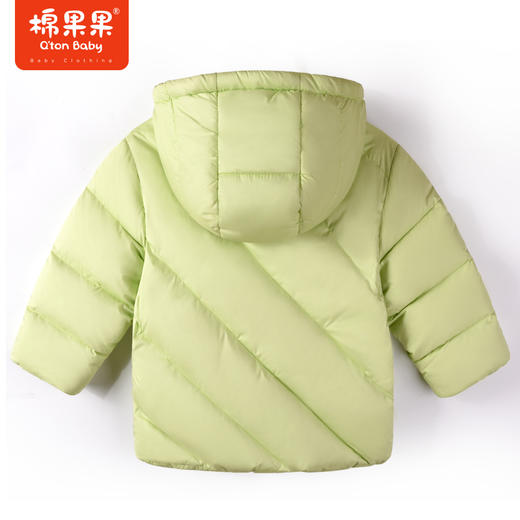 商场同款棉果果冬季男女童连帽保暖大朵绒韩版中长款羽绒服M412102922701 商品图5
