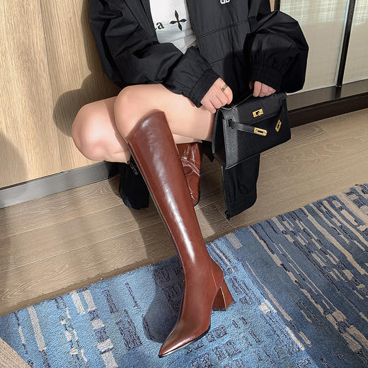 OLD A2377aa不过膝长靴英伦尖头显瘦骑士靴 商品图2