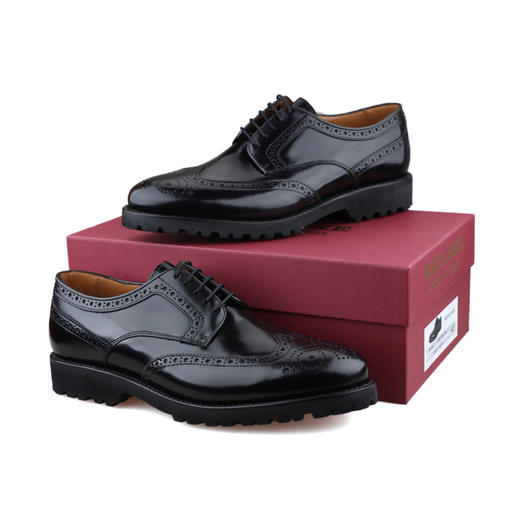 限时特价——西班牙原产男士翼型雕花布洛克德比正装鞋贝多芬 BEETHOVEN II-黑色(超轻舒适款) 商品图9