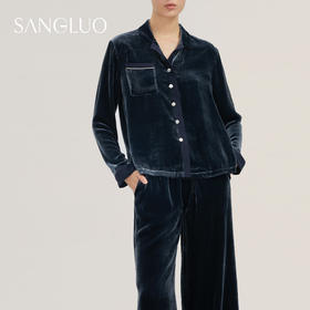 SANGLUO桑蚕丝丝绒睡衣睡裤套装女士慵懒感家居服可外穿