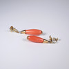 欧洲古董粉珊瑚水滴耳环 商品缩略图3