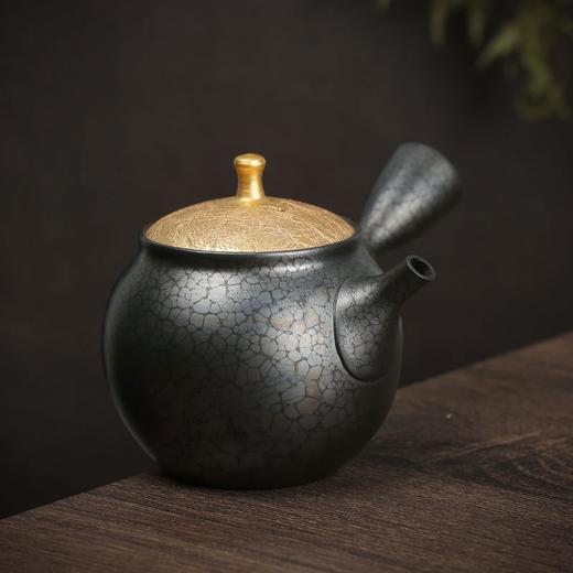 日本进口常滑烧昭龙造梅原昭二作侧把急须茶壶 金盖天目泡茶壶 商品图3