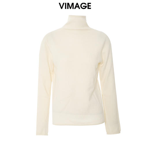 VIMAGE纬漫纪冬季新款100%山羊绒高领套头纯色修身针织衫V1801416 商品图2