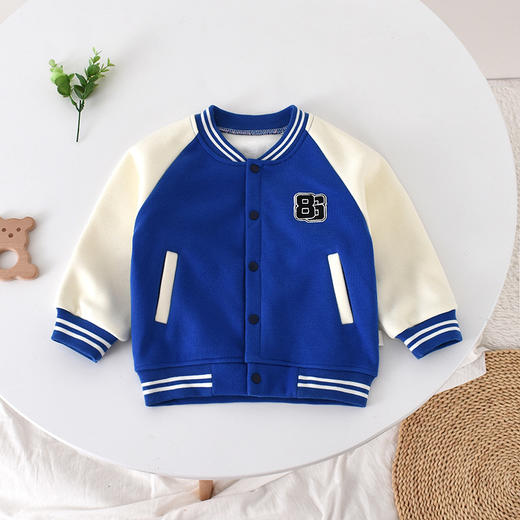 【活力萌趣棒球外套】新款春秋冬季中小童外套童装男女童单排扣长袖短款棒球服运动衣服 商品图5