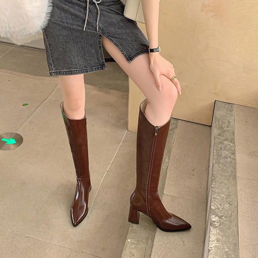 OLD A2377aa不过膝长靴英伦尖头显瘦骑士靴 商品图7