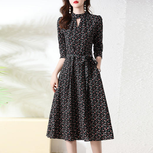 长袖连衣裙，新款气质显瘦别致碎花裙HR-BX6802 商品图1