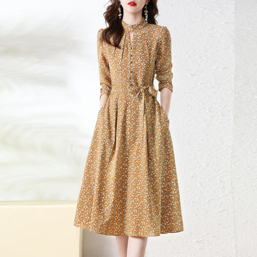 长袖连衣裙，新款气质显瘦别致碎花裙HR-BX6802 商品图6