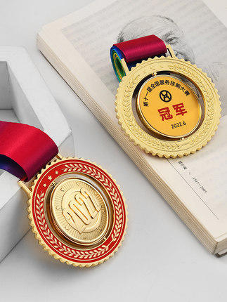 金属奖牌定制蓝球冠军挂牌2022儿童马拉松比赛奖章五角星勋章定做 商品图0