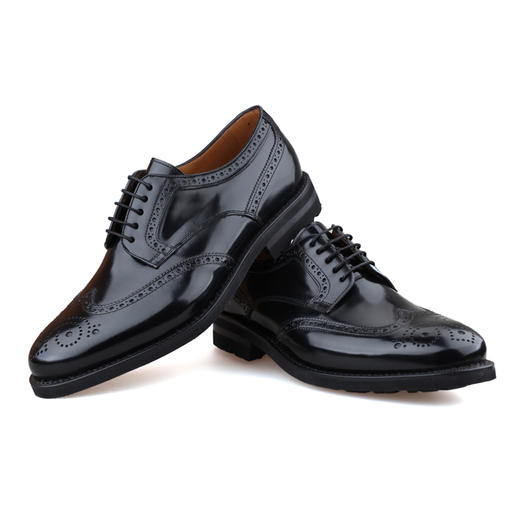 限时特价——西班牙原产男士翼型雕花布洛克德比正装鞋贝多芬 BEETHOVEN-黑色(超轻舒适款) 商品图7