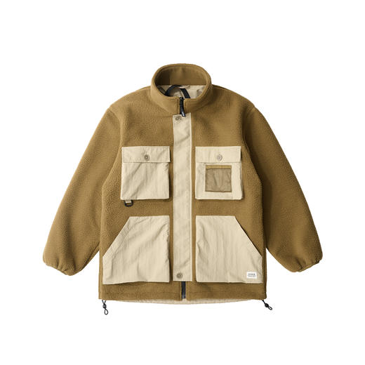 吃茶去chichaqu拼接抓绒双面穿拉链外套 商品图5