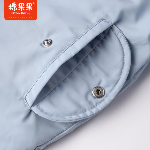 商场同款棉果果秋季男童连帽大朵绒小清新假两件中长款羽绒服M412102922699 商品图4
