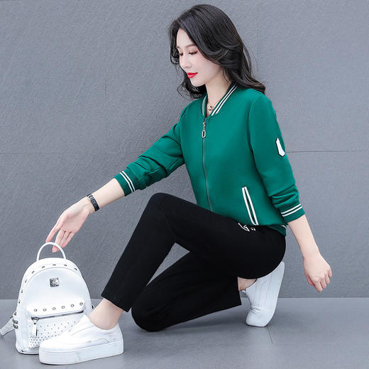 网红大码棒球服运动套装女春秋季2022新款休闲装  TR-FB7510 商品图3