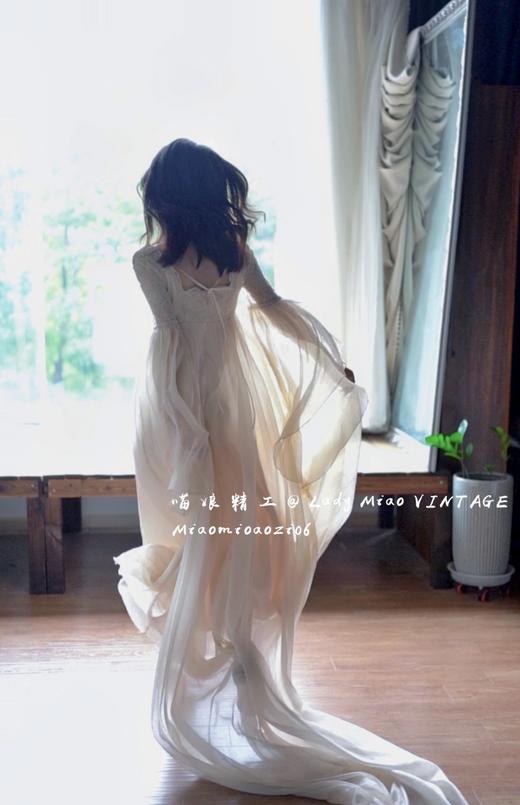 1215#【复团】喵娘精工丨定制《水晶睡美人》帝政款蕾丝仙女礼裙晨袍睡袍连衣裙 商品图5