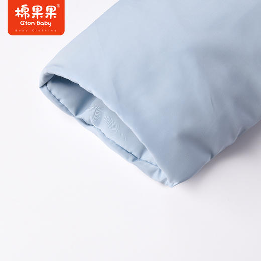 商场同款棉果果秋季男童连帽大朵绒小清新假两件中长款羽绒服M412102922699 商品图3