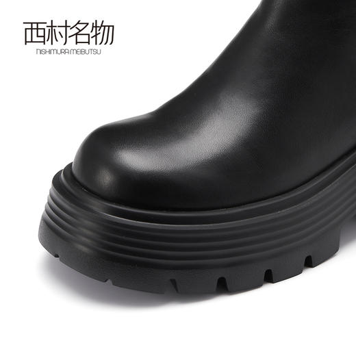 西村名物2022秋冬新款切尔西靴厚底粗跟小短靴44141 商品图1