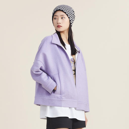 谜底2022秋季新款复古羊毛呢大衣牙刷绣宽松绣花外套女223MD1143 商品图2