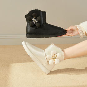 西遇可爱雪地靴女冬季新款网红小熊加绒加厚保暖高筒棉鞋子D2023781
