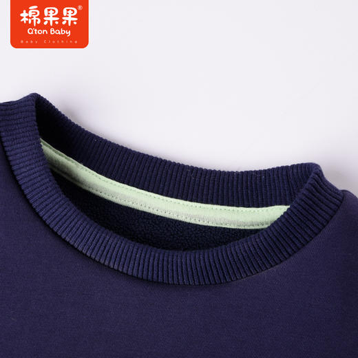 商场同款棉果果冬季男童显白百搭耐脏保暖加绒圆领套头卫衣M412180422711 商品图5