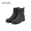 DFuse迪芙斯2022冬季新款牛皮圆头防水机车靴粗跟短靴DF24116141 商品缩略图2