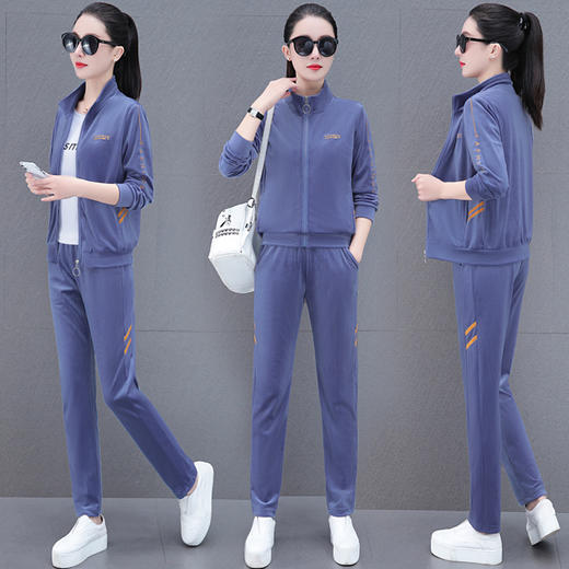 秋季金丝绒套装，新款春秋妈妈时尚跑步宽松立领运动服三件套TR-68861 商品图6