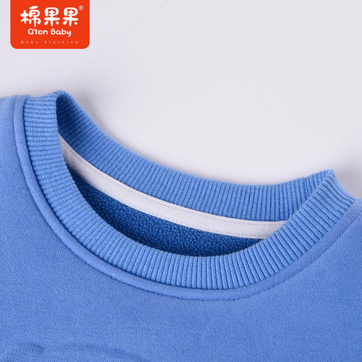 商场同款棉果果冬季男童浮雕小熊时尚保暖加绒圆领套头卫衣M412180222710 商品图6