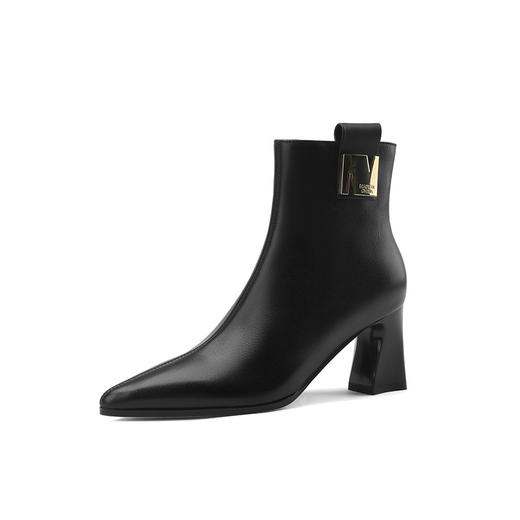 OLD 6163aa英伦风粗跟显瘦靴高跟尖头性感马丁靴 商品图4