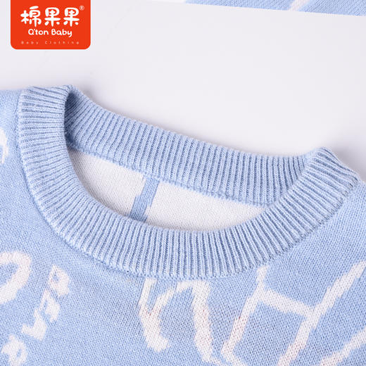商场同款棉果果冬季男童小熊童趣小清新提花圆领套头棉线衫M412160222719 商品图5