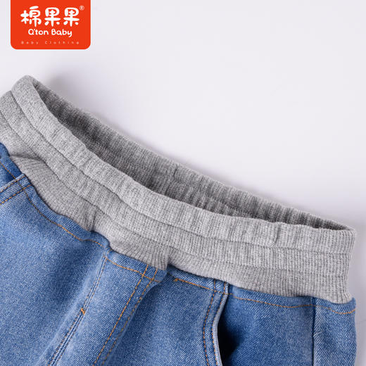 商场同款棉果果冬季男童加厚保暖百搭时尚加绒牛仔长裤M412200422725 商品图1