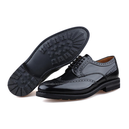 限时特价——西班牙原产男士翼型雕花布洛克德比正装鞋贝多芬 BEETHOVEN-黑色(超轻舒适款) 商品图5