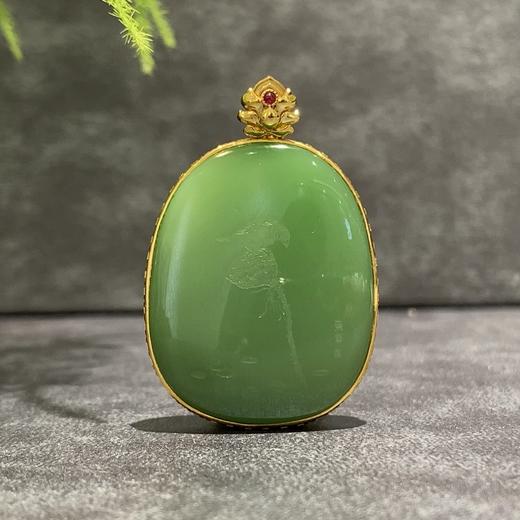 【御珠宫坊】金镶碧玉花牌 商品图0