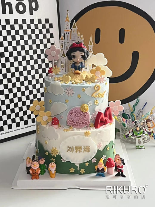 【白雪公主&7个小矮人】翻糖装饰鲜果蛋糕 商品图0