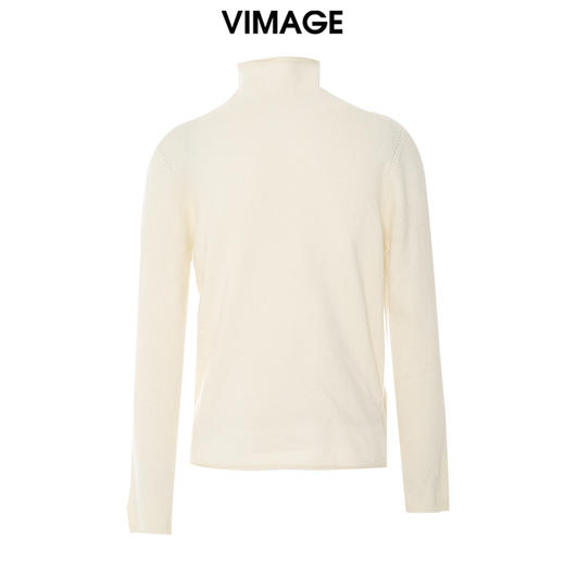 VIMAGE纬漫纪冬季新款100%山羊绒高领套头纯色修身针织衫V1801416 商品图3