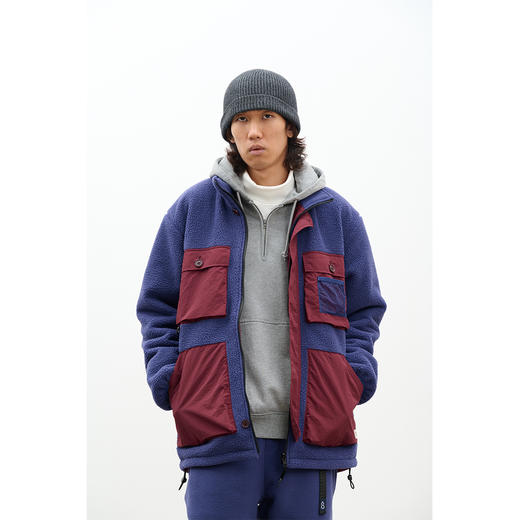 吃茶去chichaqu拼接抓绒双面穿拉链外套 商品图1