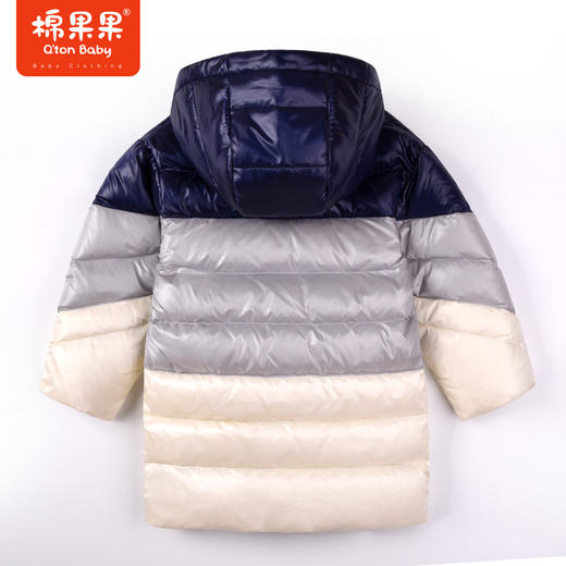 商场同款棉果果冬季保暖压风一件过冬男童拼色长款羽绒服大朵绒M412102922702 商品图6