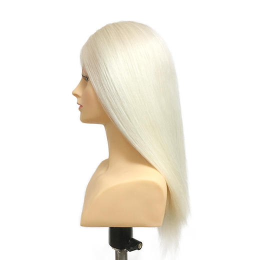 飞彩16寸白羊毛带肩女士教练头 （白色羊毛、16寸约40厘米、可染色、修剪造型、盘发） 商品图1