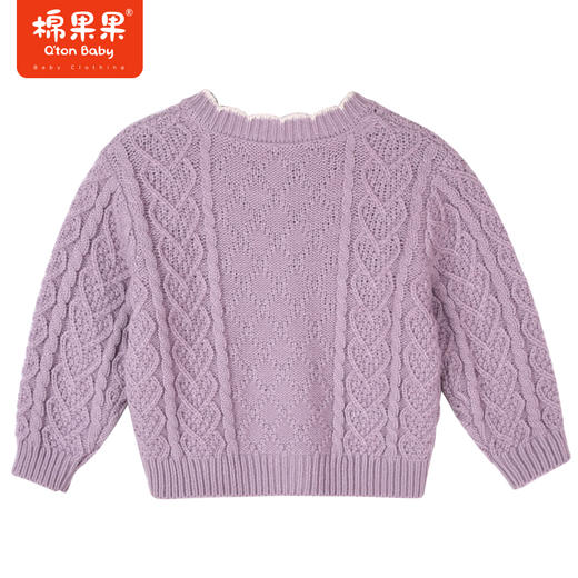 商场同款棉果果冬季女童全棉气质甜美提花圆领棉线开衫舒适柔软亲肤M422161522613 商品图5