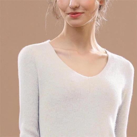 YANECINE 阿拉善纯山羊绒衫 V领显瘦百搭 商品图4